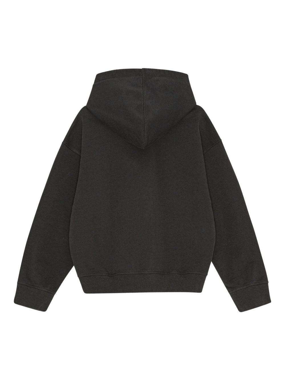 Ganni Oversized Cropped Graphic Organic Cotton Hoodie Grey