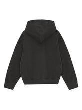 Ganni Oversized Cropped Graphic Organic Cotton Hoodie Grey