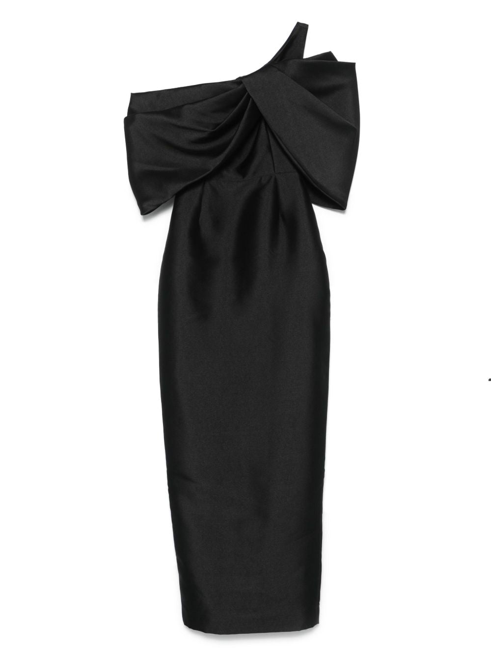 Solace London Asymmetric One-Shoulder Davina Maxi Dress Black