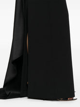 Solace London Off-Shoulder Asymmetric Draped Maxi Dress Black