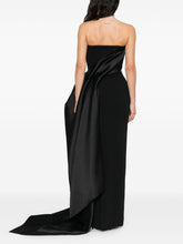 Solace London Off-Shoulder Asymmetric Draped Maxi Dress Black