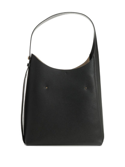 Tory Burch Romy Leather Structured Shoulder Bag Black
