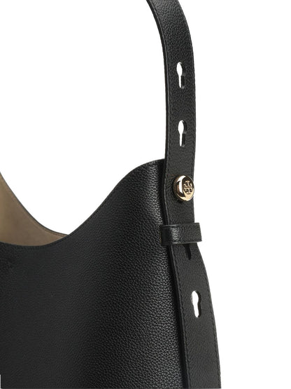 Tory Burch Romy Leather Structured Shoulder Bag Black