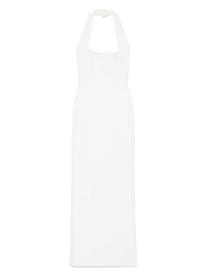 Solace London Ilona Halterneck Maxi Dress in Beige Beige