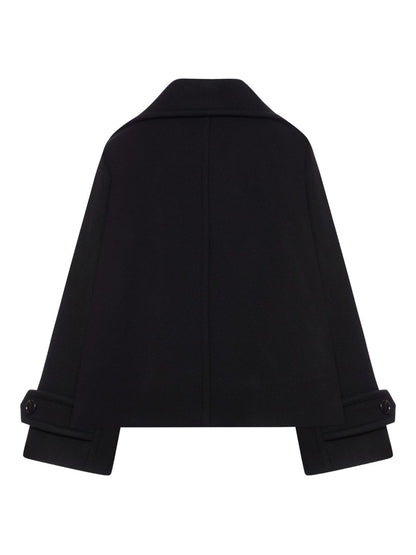Chloè Double-Breasted Wool Coat Black