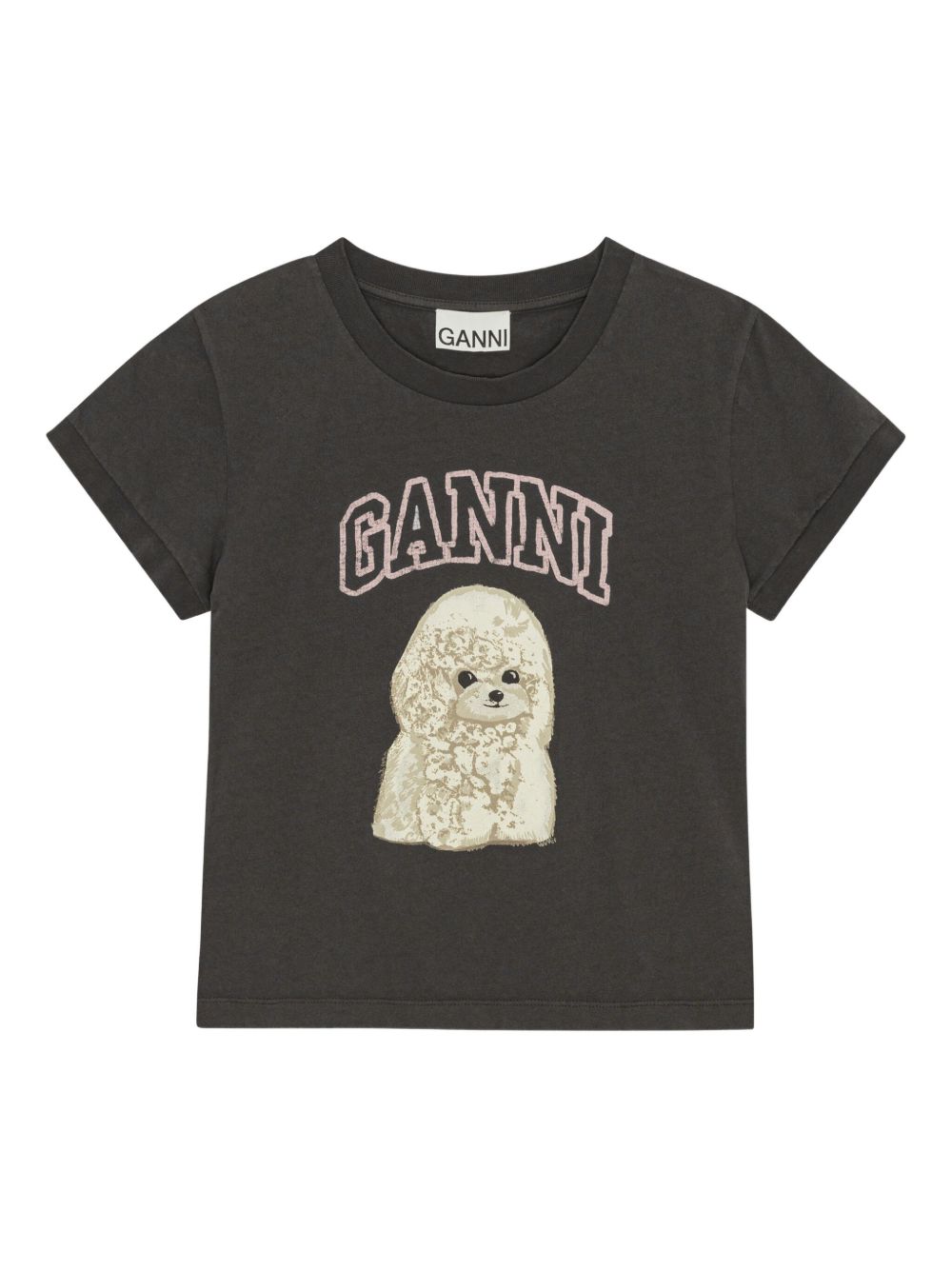 GANNI Poodle Organic Cotton T-shirts Grey