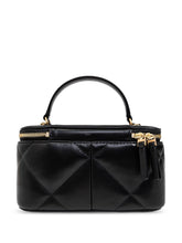 Tory Burch Kira Diamond Quilted Leather Vanity Shoulder Bag Black