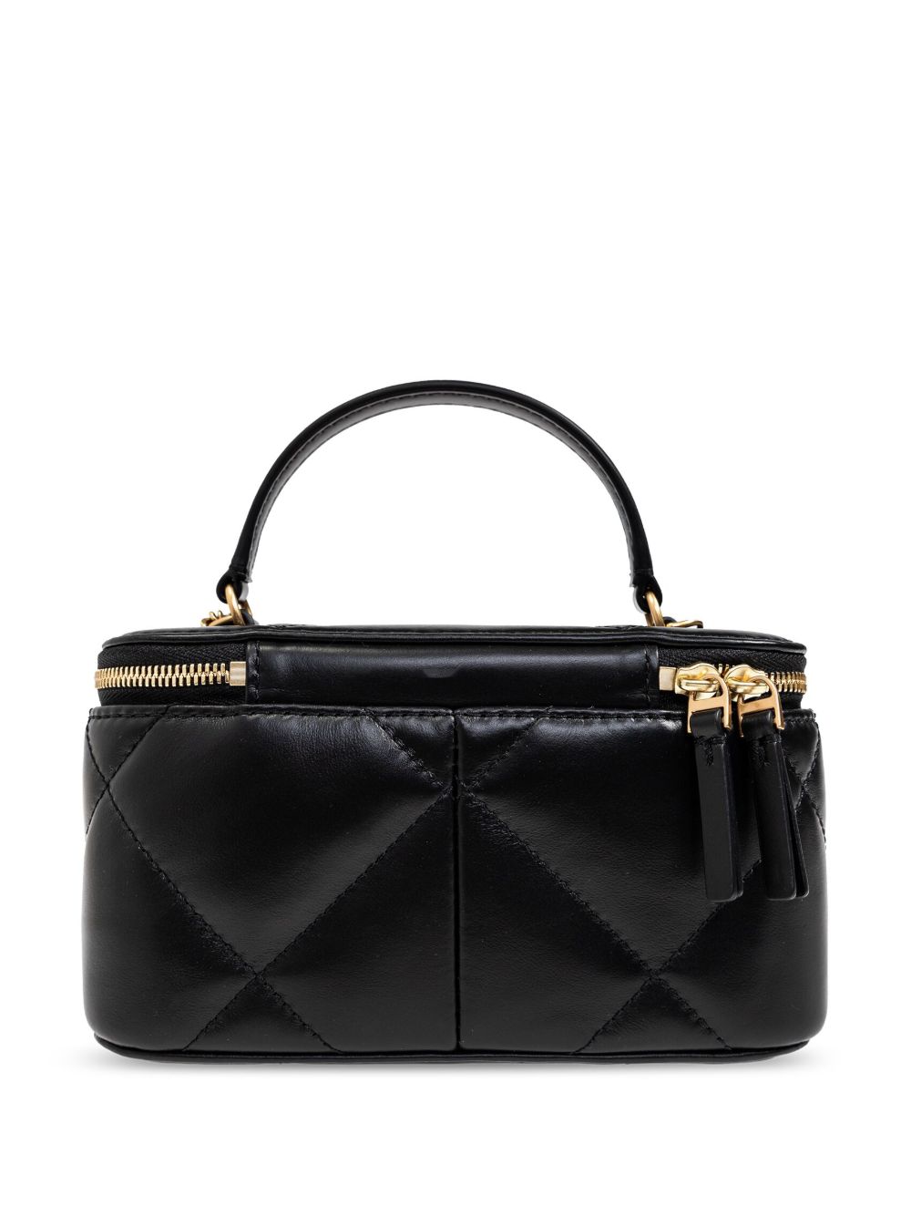 Tory Burch Kira Diamond Quilted Leather Vanity Shoulder Bag Black