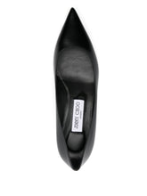 Jimmy Choo Amelia 3.5cm Leather Pointed-Toe Kitten Heel Pumps Black Black