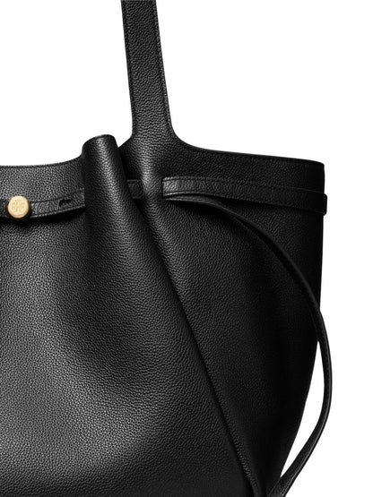 Tory Burch Romy Calf Leather Tote Bag Black