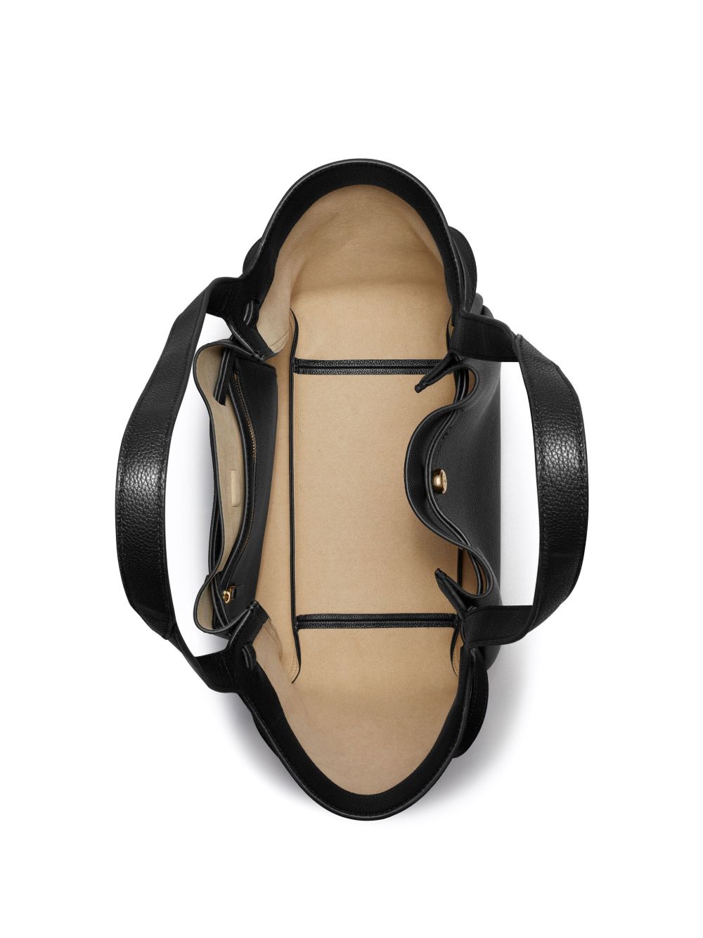 Tory Burch Romy Calf Leather Tote Bag Black