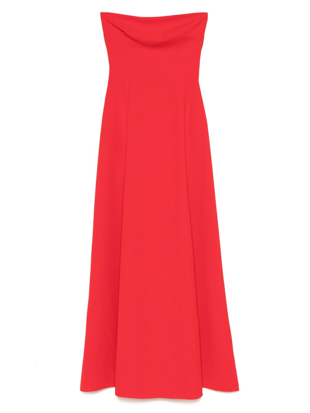 Solace London Helena Strapless Flared Maxi Dress Red