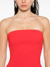 Solace London Helena Strapless Flared Maxi Dress Red
