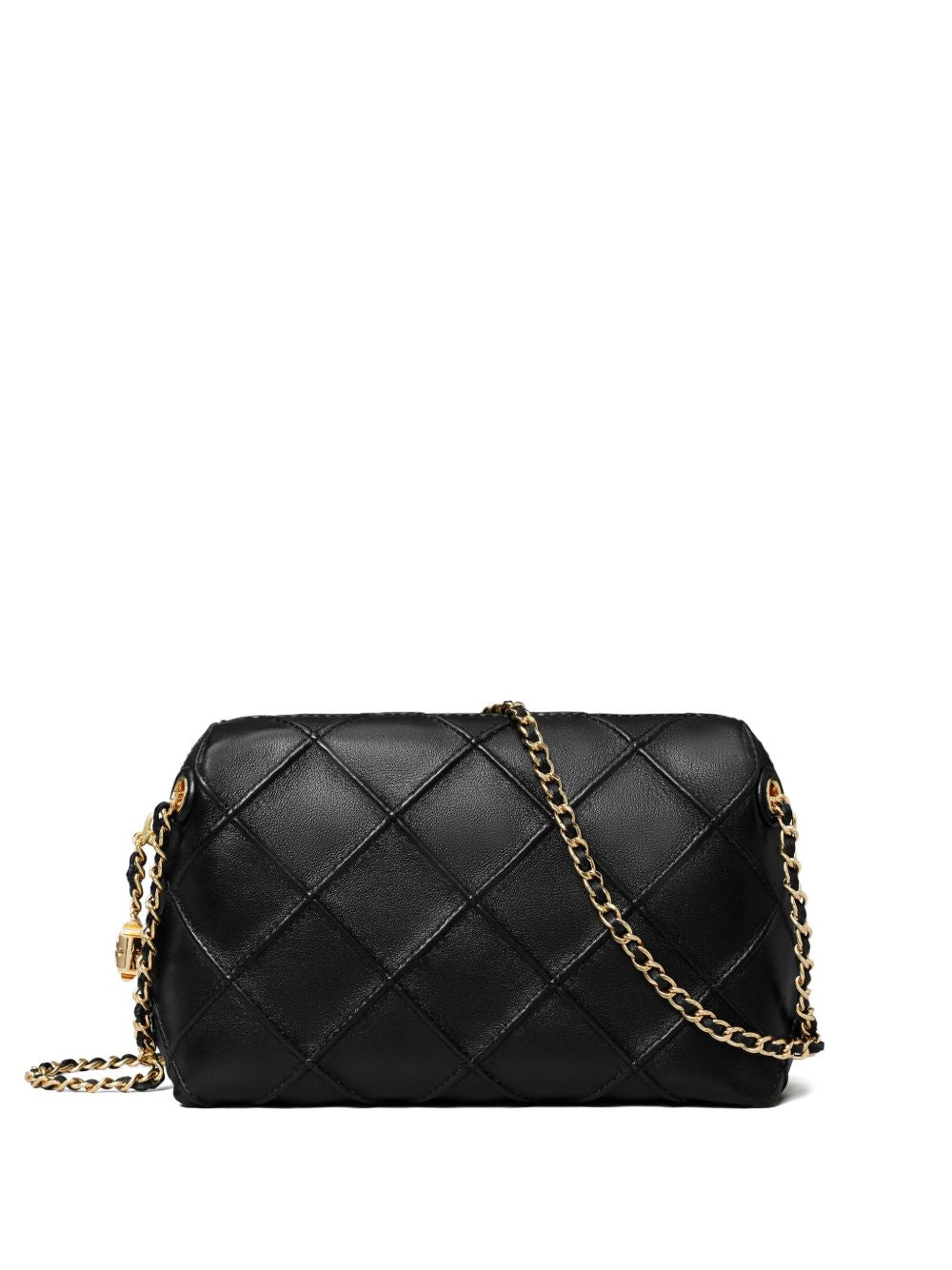 Tory Burch Small Fleming Quilted Leather Crossbody Bag Black