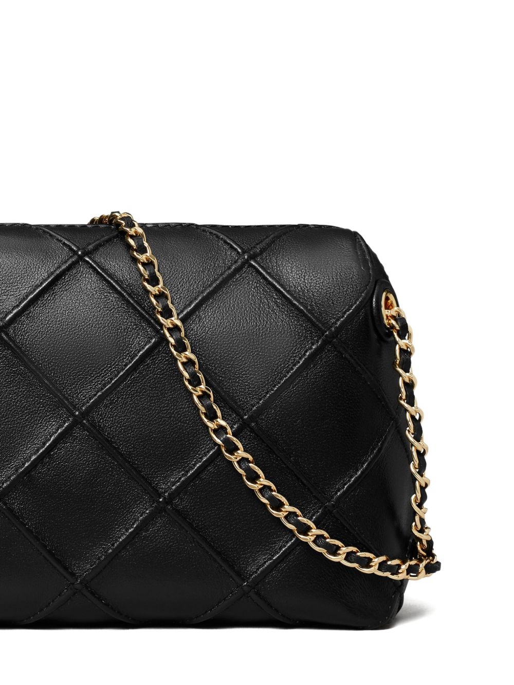 Tory Burch Small Fleming Quilted Leather Crossbody Bag Black