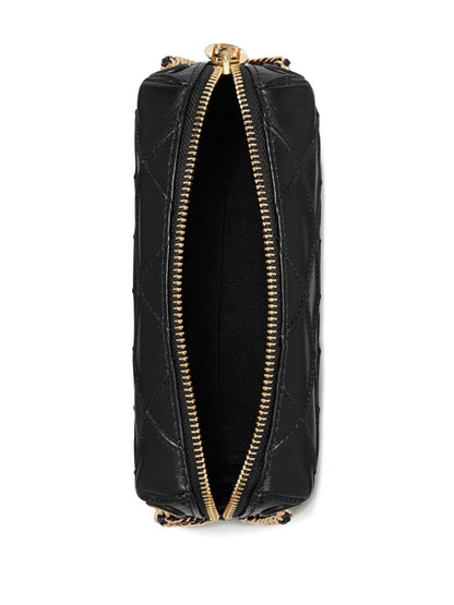 Tory Burch Small Fleming Quilted Leather Crossbody Bag Black