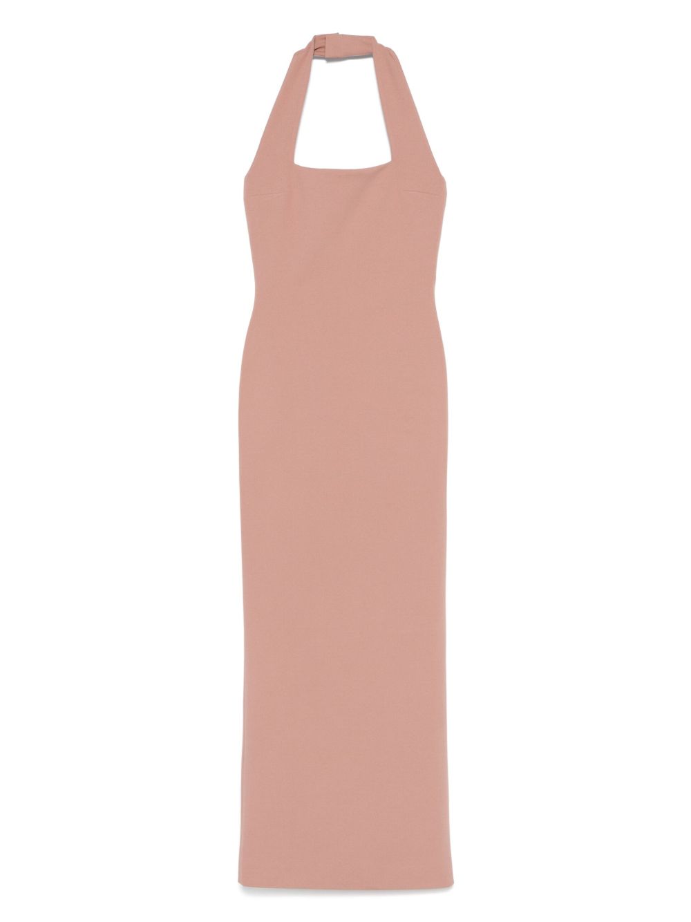 Solace London Ilona Beige Halterneck Maxi Dress Beige