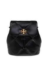 Tory Burch Virginia Small Kira Diamond Leather Backpack Black