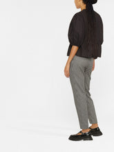 Ganni Cotton Peplum Top with Puff Sleeves Black black