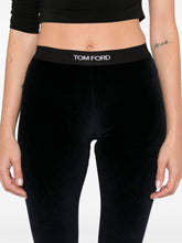 Tom Ford Midnight Blue Velour High-Waist Skinny Velvet Leggings Blue