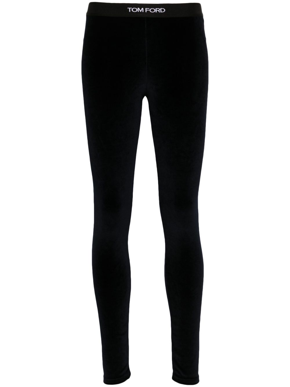 Tom Ford Midnight Blue Velour High-Waist Skinny Velvet Leggings Blue
