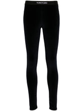 Tom Ford Midnight Blue Velour High-Waist Skinny Velvet Leggings Blue