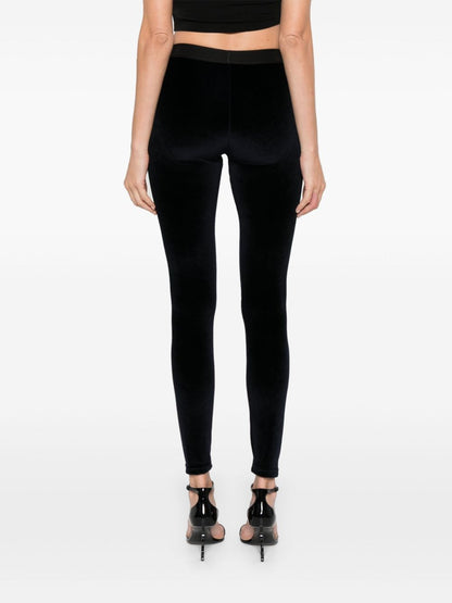 Tom Ford Midnight Blue Velour High-Waist Skinny Velvet Leggings Blue