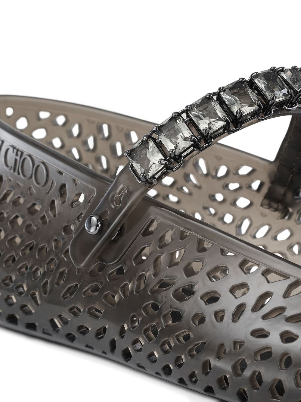 Jimmy Choo Jelly Crystal Embellished Flat Ballet Shoes Black Black