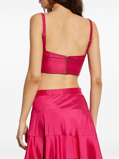 Tory Burch Silk bra top Fuchsia