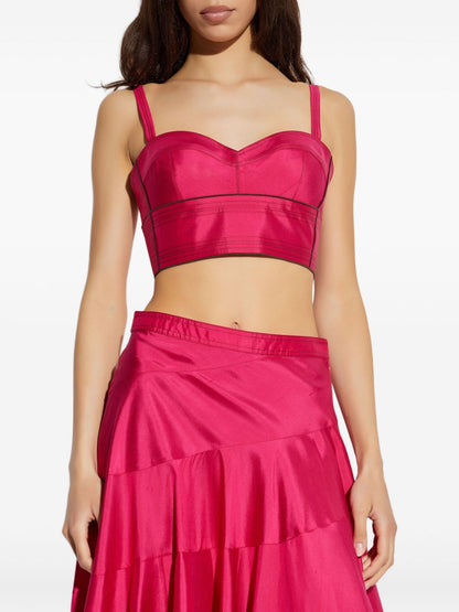 Tory Burch Silk bra top Fuchsia