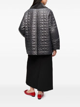 Ganni Quilted Recycled Nylon Jacket With Contrasting Collar Grey Grey