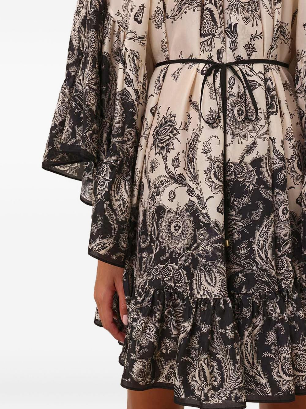 Zimmermann Rhiannon Cream Paisley Silk Mini Dress Beige