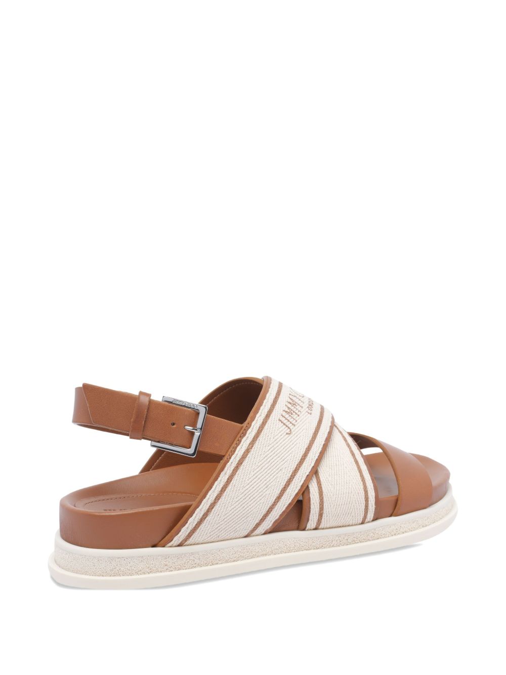 Jimmy Choo Joa Flat Calf Leather Sandals Light Brown