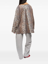 Ganni Animal-Print Hemp-Blend Blazer Brown