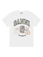 GANNI Animals Organic Cotton T-shirts White