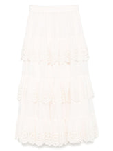 Zimmermann Lucky Embroidered High-Rise A-Line Midi Skirt Ivory