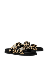 Tory Burch Double Strap Nappa Leather T-Lock Flat Sandals Brown