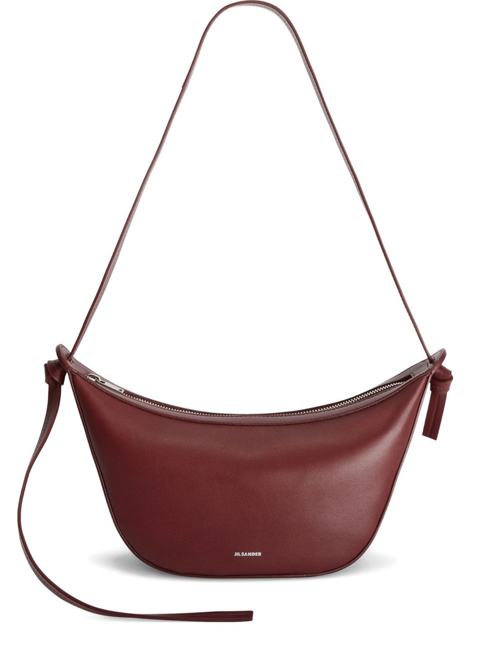 Jil Sander Small Knot Leather Crossbody Bag Bordeaux