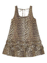 Ganni Organic Cotton Ruffled Mini Dress Brown brown