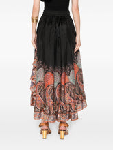 Zimmermann Rhiannon Ruffle Silk Maxi Skirt Black