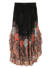 Zimmermann Rhiannon Ruffle Silk Maxi Skirt Black