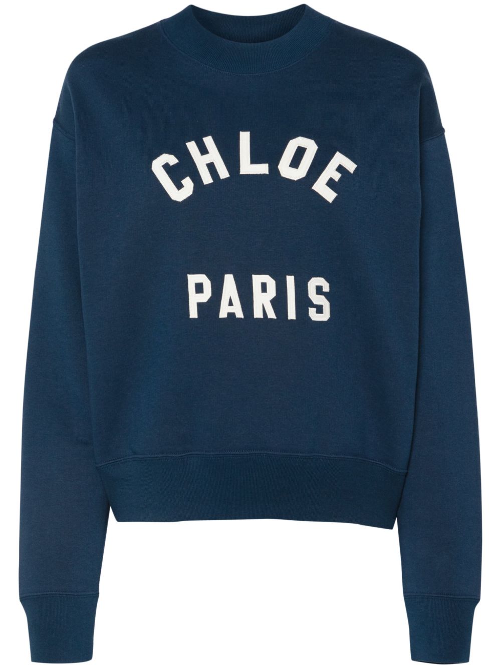Chloè Logo-Patch Cotton Sweatshirt Blue Blue