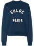 Chloè Logo-Patch Cotton Sweatshirt Blue Blue