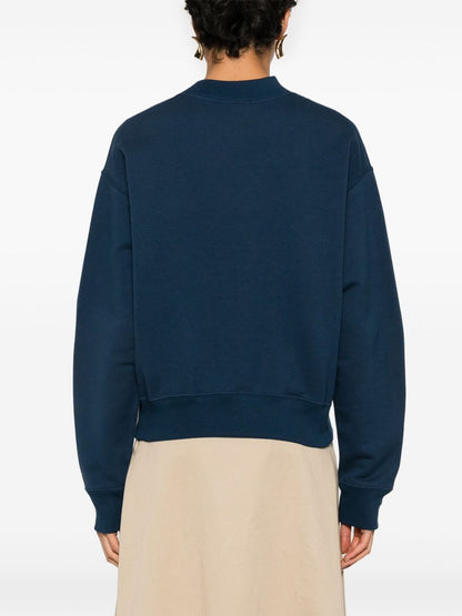 Chloè Logo-Patch Cotton Sweatshirt Blue Blue