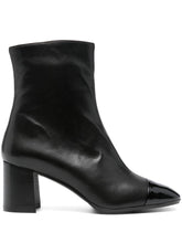 Carel Paris Block-Heel Calf Leather Ankle Boots Black