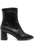 Carel Paris Block-Heel Calf Leather Ankle Boots Black