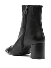 Carel Paris Block-Heel Calf Leather Ankle Boots Black