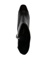 Carel Paris Block-Heel Calf Leather Ankle Boots Black