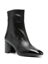 Carel Paris Block-Heel Calf Leather Ankle Boots Black