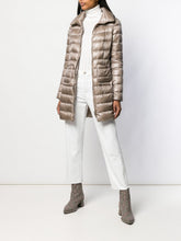 Herno Maria Midi Feather Down Jacket Dove Grey